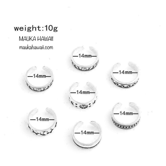 7 Pcs Toe Ring Set Adjustable Toe Rings Mid Rings New & Sealed! - Picture 5 of 12